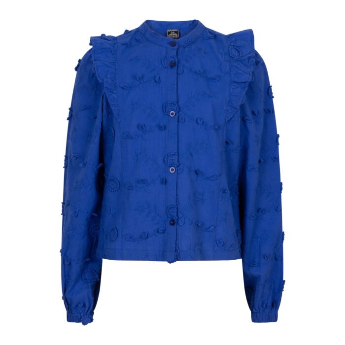 Indian Blue Jeans Meisjes shirt ls bloemen ruffel - Konings blauw Indian Blue Jeans Meisjes shirt ls bloemen ruffel - Konings blauwMateriaal 100% Cotton