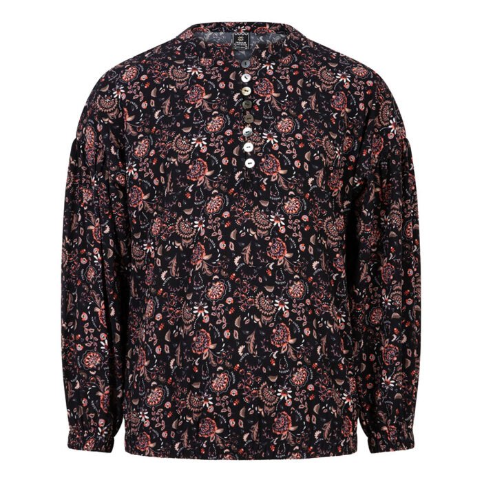 Indian Blue Jeans Meisjes shirt paisley - Zwart Indian Blue Jeans Meisjes shirt paisley - Zwart95% Polyester/5% Elastane
