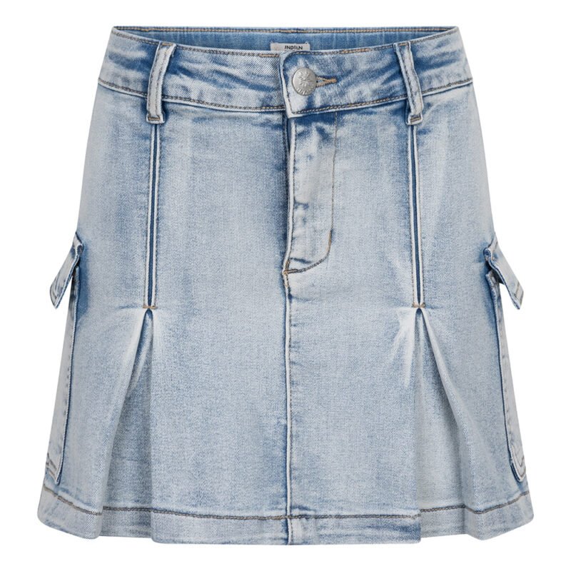 Indian Blue Jeans Meisjes spijkerrokje cargo - Licht denim Indian Blue Jeans Meisjes spijkerrokje cargo - Licht denimMateriaal 72% Cotton/23% Polyester/3% Viscose/2% Elastane