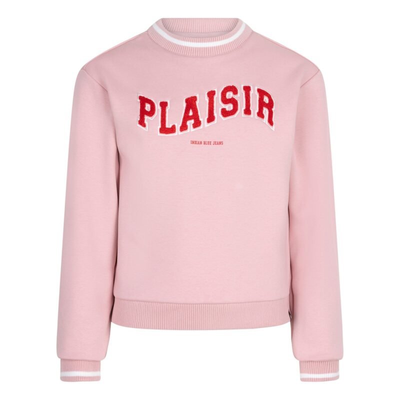 Indian Blue Jeans Meisjes sweater plaisir - Bloesem roze Indian Blue Jeans Meisjes sweater plaisir - Bloesem rozeMateriaal 68% Polyester/ 29% Cotton/ 3% Elastane