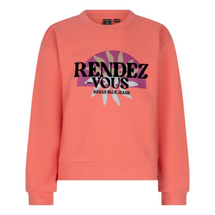 Indian Blue Jeans Meisjes sweater rendez vous - Helder zalm Indian Blue Jeans Meisjes sweater rendez vous - Helder zalmMateriaal 100% Cotton
