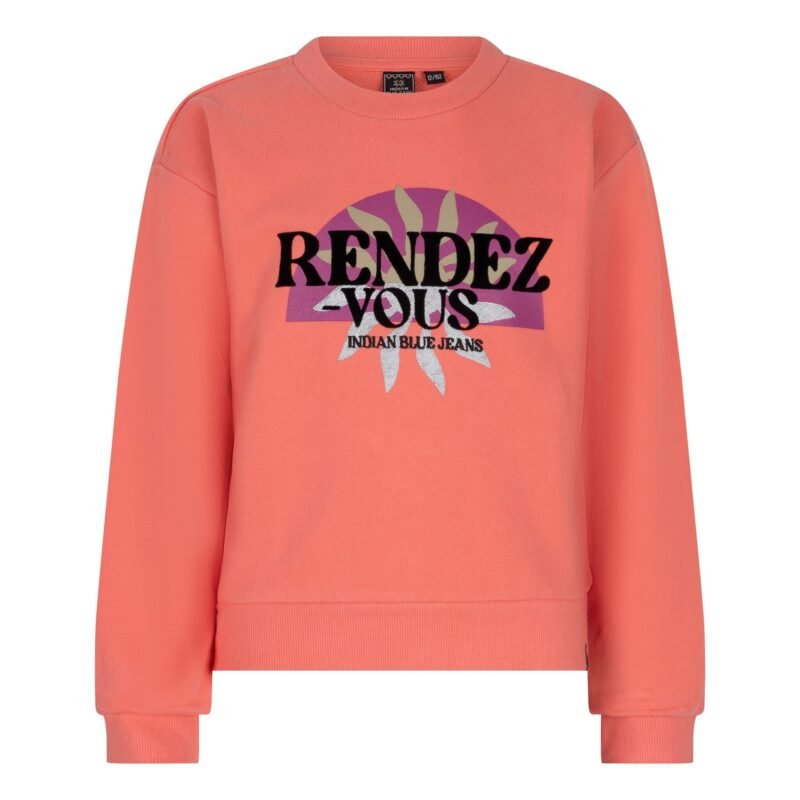 Indian Blue Jeans Meisjes sweater rendez vous - Helder zalm Indian Blue Jeans Meisjes sweater rendez vous - Helder zalmMateriaal 100% Cotton