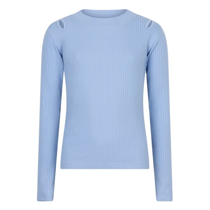 Indian Blue Jeans Meisjes t-shirt ls open schouder - Lavendel blauw Indian Blue Jeans Meisjes t-shirt ls open schouder - Lavendel blauwMateriaal 95% Cotton/ 5% Elastane