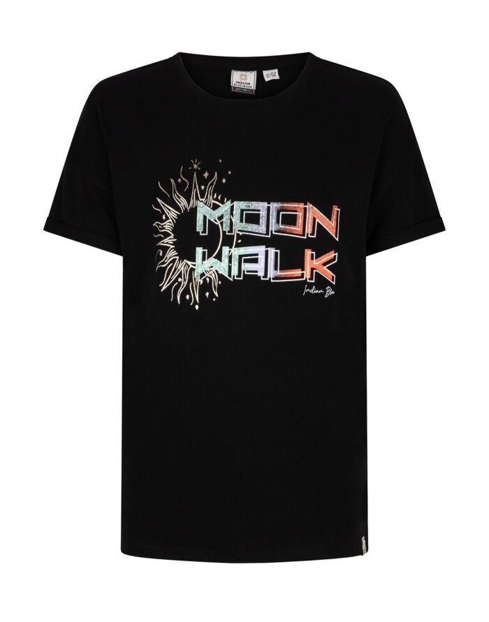 Indian Blue Jeans Meisjes t-shirt moonwalk - Zwart Indian Blue Jeans Meisjes t-shirt moonwalk - Zwart95% Cotton/5% Elastane