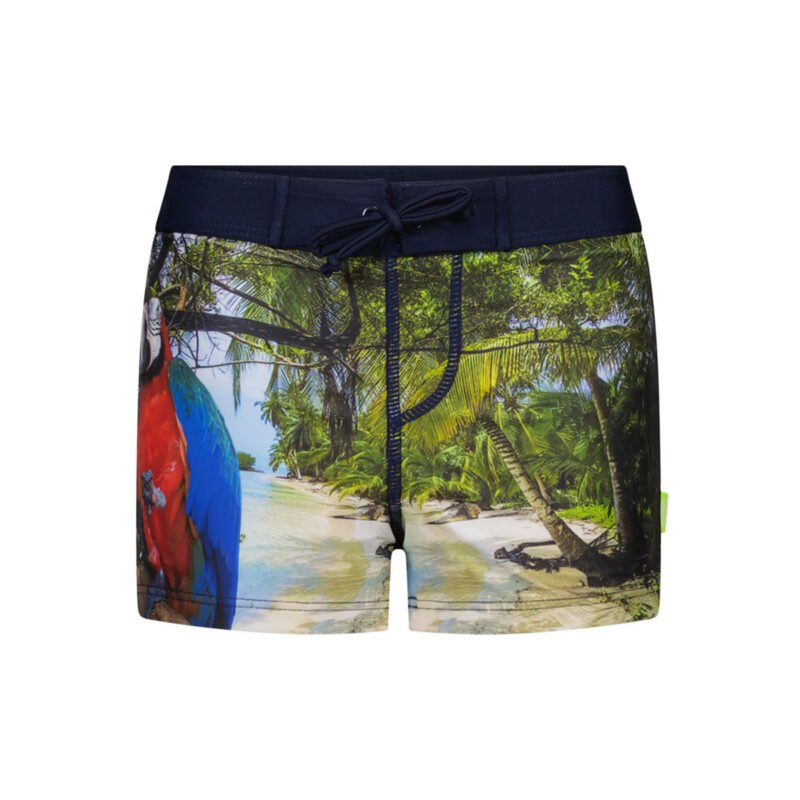 Just Beach Jongens zwembroek - Nevada - Parrot island Just Beach Jongens zwembroek - Nevada - Parrot islandMateriaal swimwear 80% RPE