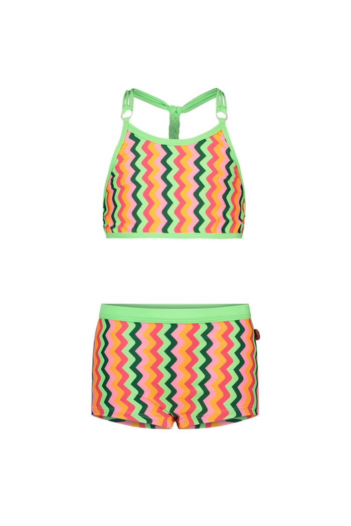 Just Beach Meisjes bikini - Multi colour zigzag Just Beach Meisjes bikini - Multi colour zigzagMateriaal swimwear 80% RPE