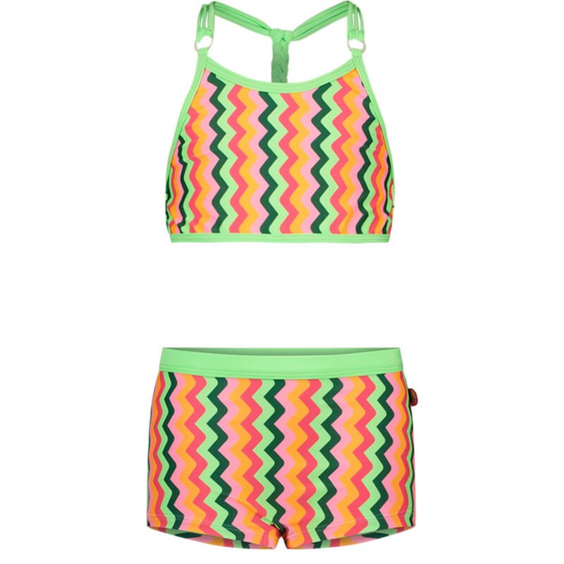 Just Beach Meisjes bikini - Multi colour zigzag Just Beach Meisjes bikini - Multi colour zigzagMateriaal swimwear 80% RPE