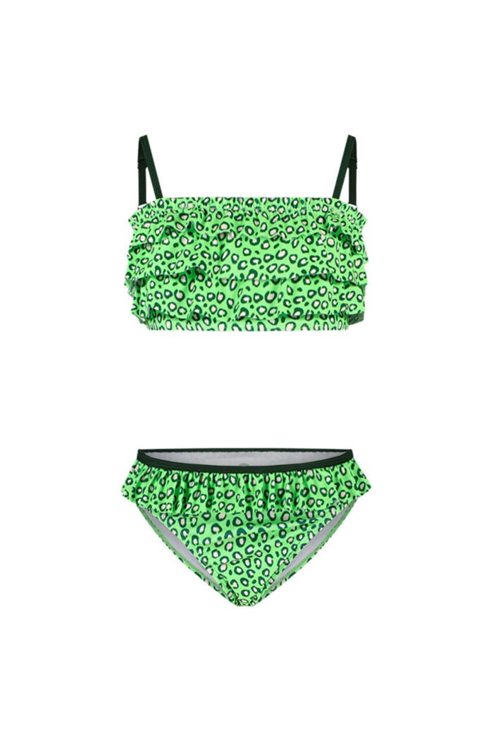 Just Beach Meisjes bikini - Ruffel - Tropic leo Just Beach Meisjes bikini - Ruffel - Tropic leoMateriaal swimwear 80% RPE