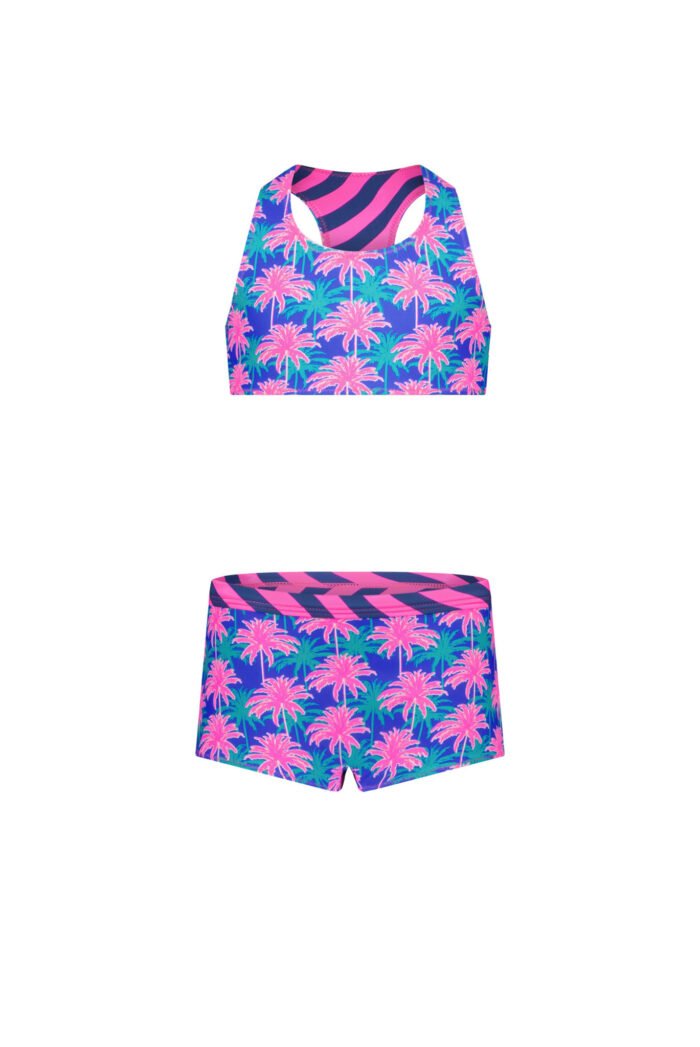 Just Beach Meisjes reversibel bikini - Wave roze kobalt Just Beach Meisjes reversibel bikini - Wave roze kobaltswimwear 80% polyamide 20% ela