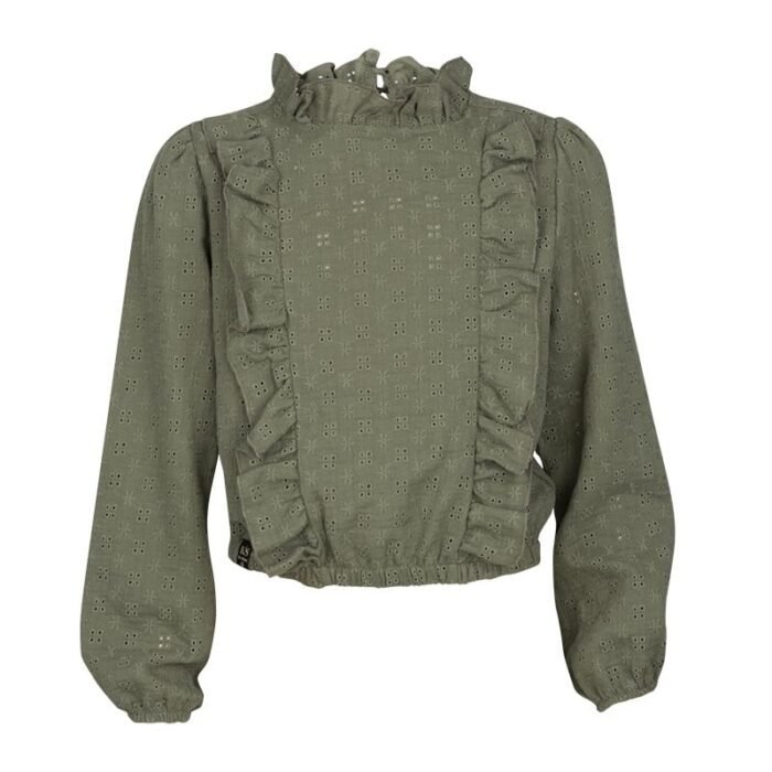 KIEstone Meisjes blouse - Daisy - Donker groen KIEstone Meisjes blouse - Daisy - Donker groenMateriaal 100%CO