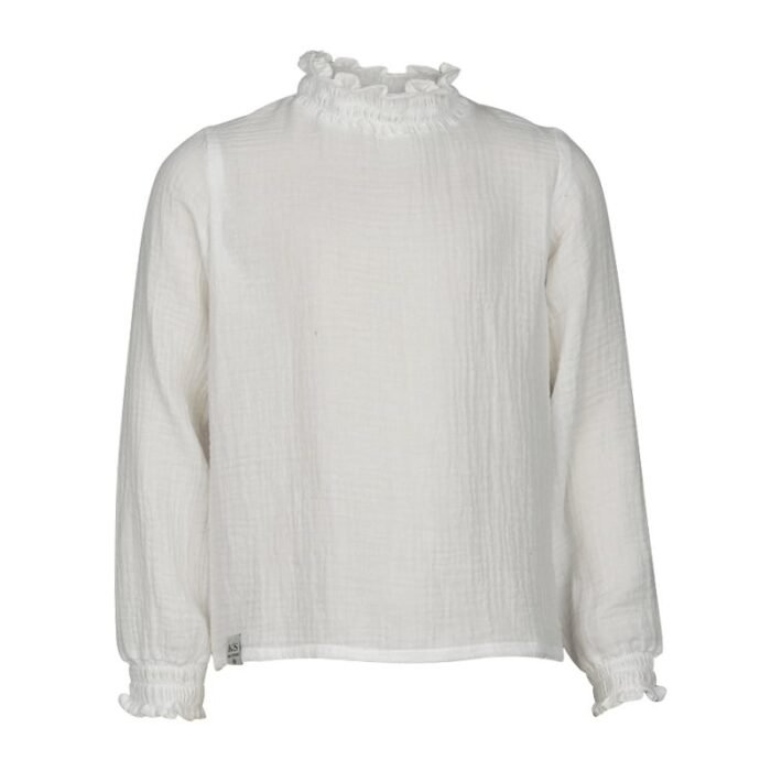 KIEstone Meisjes blouse - Fieke - Off wit KIEstone Meisjes blouse - Fieke - Off witMateriaal 100% katoen