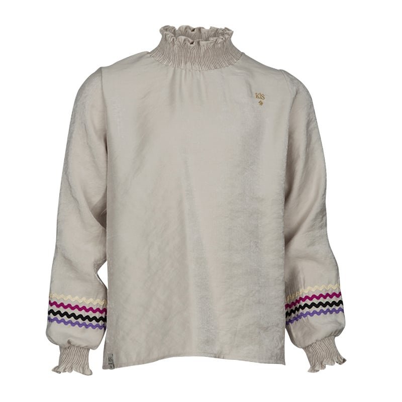 KIEstone Meisjes blouse - Fieke - Zand KIEstone Meisjes blouse - Fieke - ZandMateriaal 85%VI 15%PL