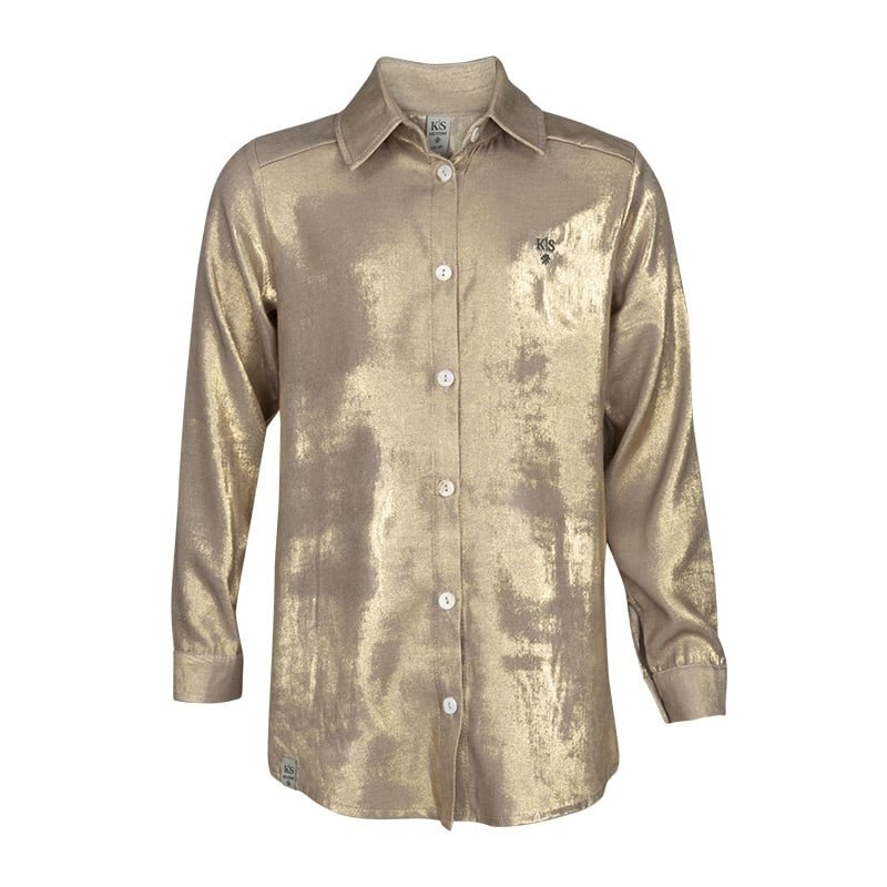 KIEstone Meisjes blouse - Gigi - Goud KIEstone Meisjes blouse - Gigi - GoudMateriaal 60%PL 40%VI