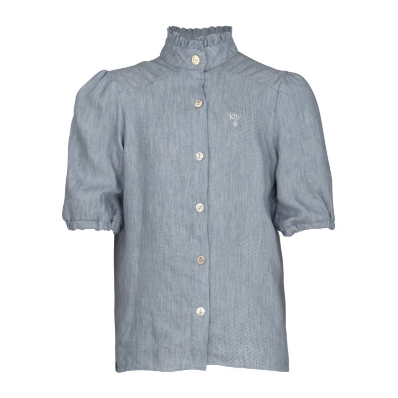 KIEstone Meisjes blouse - Jeans blauw - Rina KS8675 - Jeans blauw - Rina - Maat 134/140 - KIEstone - Meisjes blouse - Jeans blauw - Rina