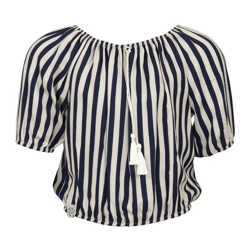 KIEstone Meisjes blouse - Jilly - donker blauw gestreept KIEstone Meisjes blouse - Jilly - donker blauw gestreeptMateriaal 100% viscose