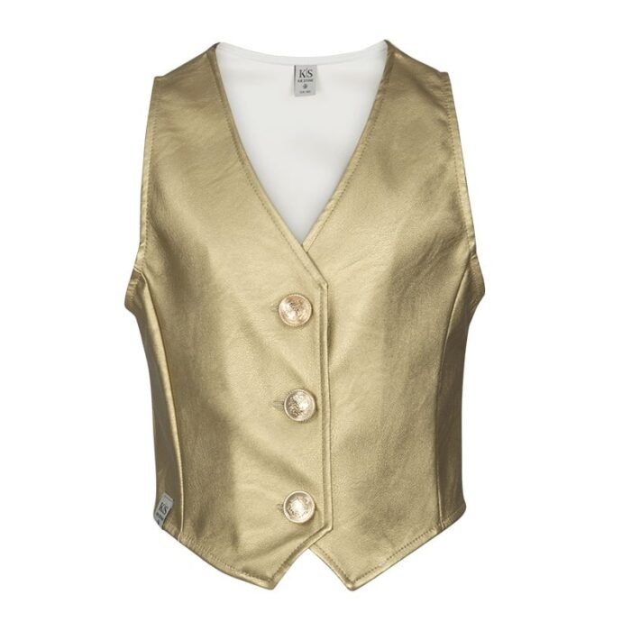 KIEstone Meisjes gilet - Lindy - Goud KIEstone Meisjes gilet - Lindy - GoudMateriaal 60%PU 40%PE