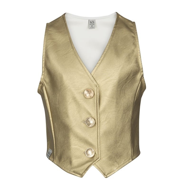 KIEstone Meisjes gilet - Lindy - Goud KIEstone Meisjes gilet - Lindy - GoudMateriaal 60%PU 40%PE