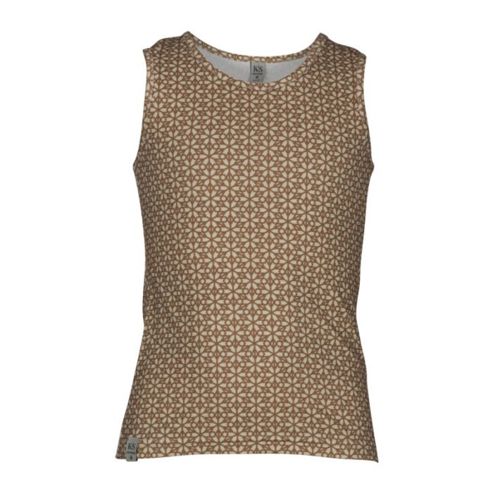 KIEstone Meisjes top - Mokka grafic - Ank KS8663 - Mokka grafic - Ank - Maat 122/128 - KIEstone - Meisjes top - Mokka grafic - Ank