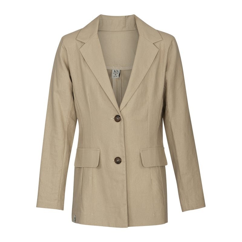 KIEstone Zomer blazer meisjes - zand - Coco KIEstone Zomer blazer meisjes - zand - CocoMateriaal 40% katoen