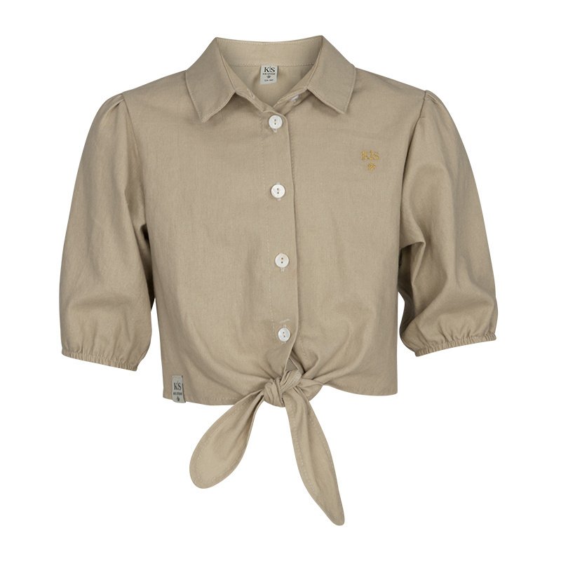 KIEstone Zomer blouse meisjes - zand - Babet KIEstone Zomer blouse meisjes - zand - BabetMateriaal 40% katoen