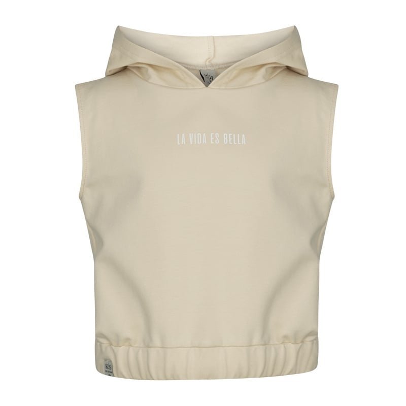 KIEstone Zomer hoodie meisjes - zand - Marleen KIEstone Zomer hoodie meisjes - zand - MarleenMateriaal 95% katoen