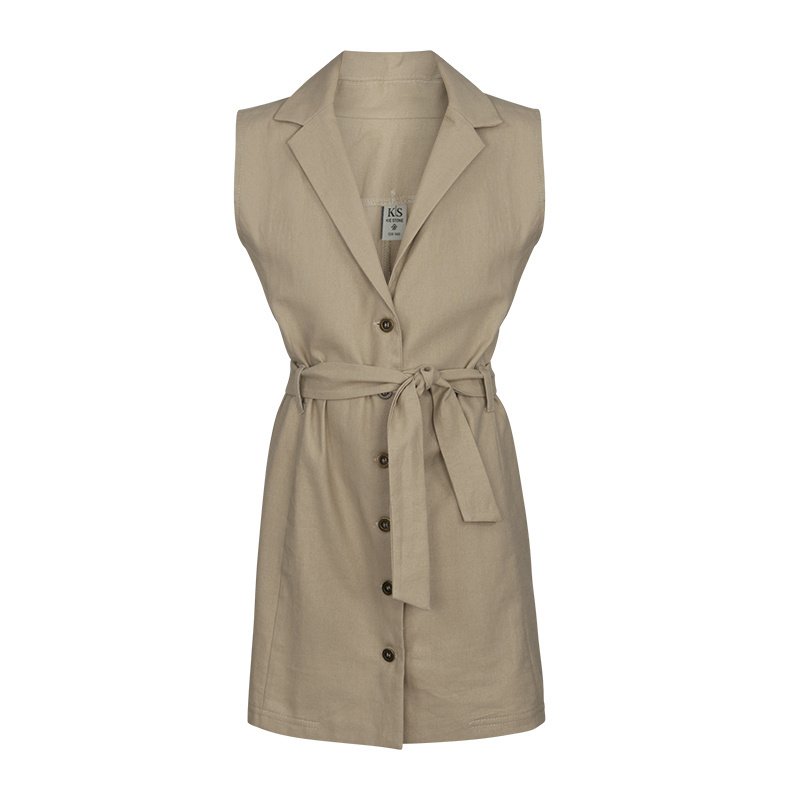 KIEstone Zomer jurk meisjes - zand - Mies KIEstone Zomer jurk meisjes - zand - MiesMateriaal 40% katoen