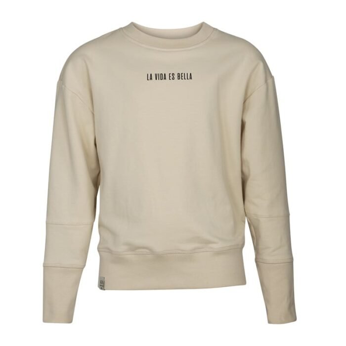 KIEstone Zomer sweater meisjes - zand - Sonja KIEstone Zomer sweater meisjes - zand - SonjaMateriaal 95% katoen
