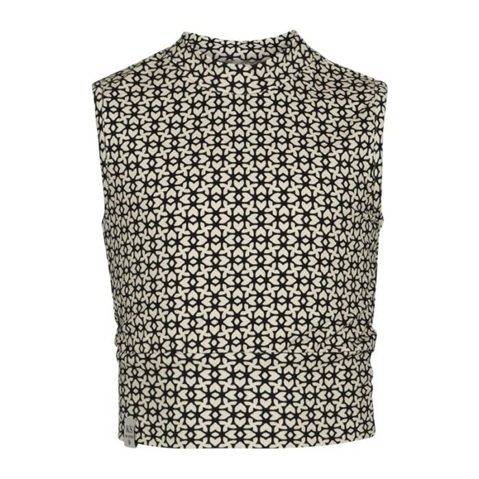 KIEstone Zomer top meisjes - zwart print - Stefani KIEstone Zomer top meisjes - zwart print - StefaniMateriaal 95% viscose