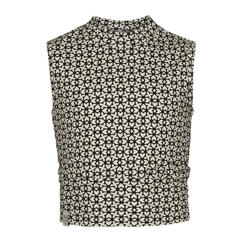 KIEstone Zomer top meisjes - zwart print - Stefani KIEstone Zomer top meisjes - zwart print - StefaniMateriaal 95% viscose