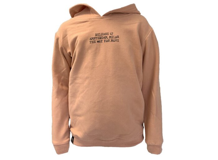 Kiezeltje Meisjes hoodie - Zacht oranje Kiezeltje Meisjes hoodie - Zacht oranje95%CO 5%EA