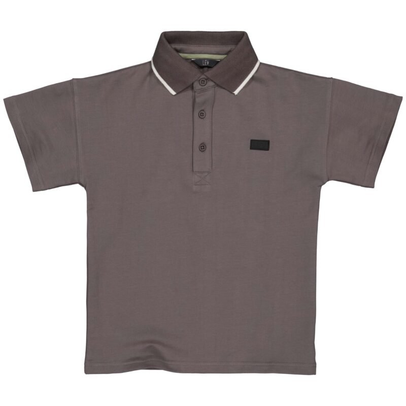 LEVV Jongens polo shirt - Kenan - Grijs houtskool LEVV Jongens polo shirt - Kenan - Grijs houtskoolMateriaal 95% Cotton 5% Elastan