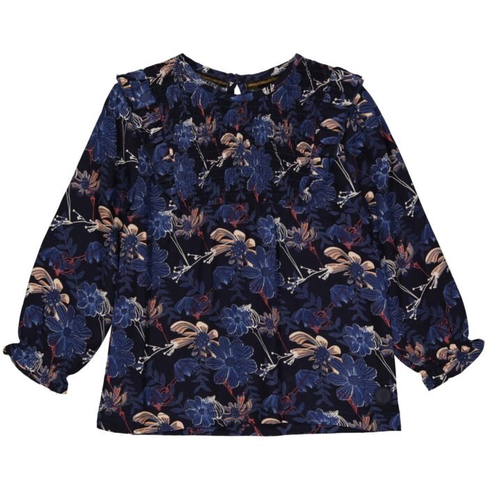 LEVV Little Meisjes blouse - Birgit - AOP donker blauw bloemen LEVV Little Meisjes blouse - Birgit - AOP donker blauw bloemen100% Viscose