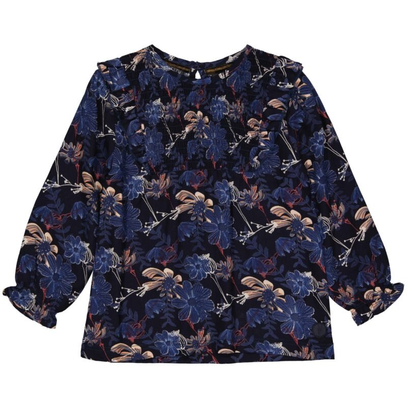LEVV Little Meisjes blouse - Birgit - AOP donker blauw bloemen LEVV Little Meisjes blouse - Birgit - AOP donker blauw bloemen100% Viscose