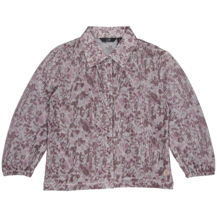 LEVV Little Meisjes shirt - Pippi - AOP Zacht grijs bloemen LEVV Little Meisjes shirt - Pippi - AOP Zacht grijs bloemenMateriaal 95% Polyester 5% Elastan