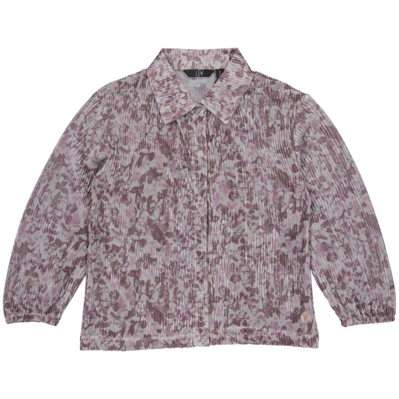 LEVV Little Meisjes shirt - Pippi - AOP Zacht grijs bloemen LEVV Little Meisjes shirt - Pippi - AOP Zacht grijs bloemenMateriaal 95% Polyester 5% Elastan