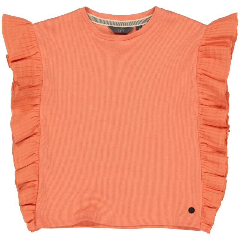 LEVV Little Meisjes top - Elonie - Zacht perzik LEVV Little Meisjes top - Elonie - Zacht perzik95%katoen/5%elastaan