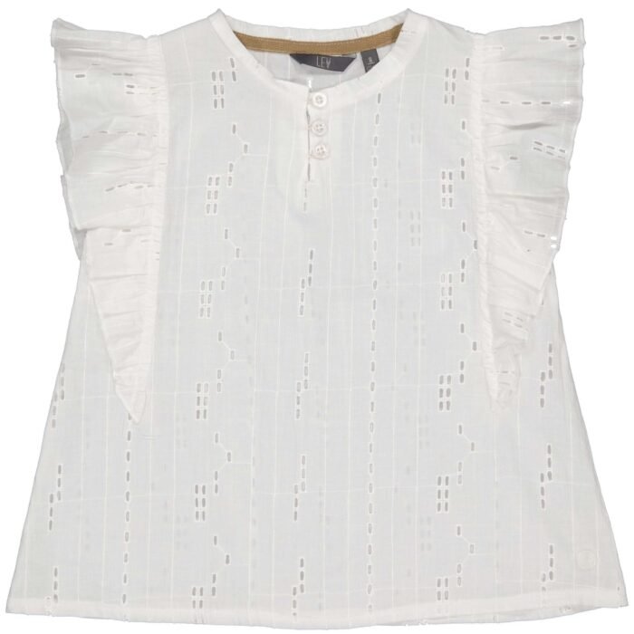 LEVV Meisjes blouse - Denia - Off wit LEVV Meisjes blouse - Denia - Off witBase fabric : 91% katoen