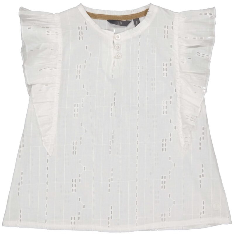 LEVV Meisjes blouse - Denia - Off wit LEVV Meisjes blouse - Denia - Off witBase fabric : 91% katoen
