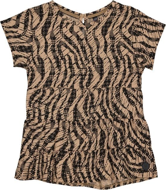 LEVV Meisjes blouse - Tess - AOP Camel zebra LEVV Meisjes blouse - Tess - AOP Camel zebra 100% Viscose