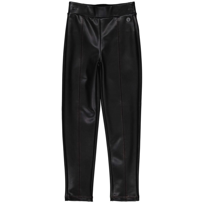 LEVV Meisjes broek - Femma - Zwart Iris LEVV Meisjes broek - Femma - Zwart IrisMateriaal - Face:100% Polyurethane / Back:95% Polyester / 5% Elasthan