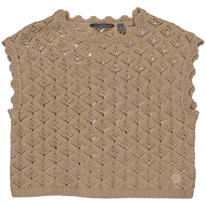 LEVV Meisjes crop top - Katy - Taupe LEVV Meisjes crop top - Katy - TaupeMateriaal