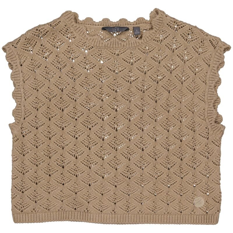 LEVV Meisjes crop top - Katy - Taupe LEVV Meisjes crop top - Katy - TaupeMateriaal