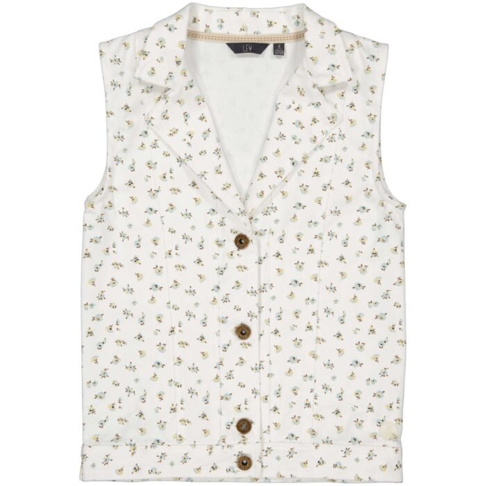 LEVV Meisjes gilet - Dora - AOP Off wit bloemen LEVV Meisjes gilet - Dora - AOP Off wit bloemen100%katoen