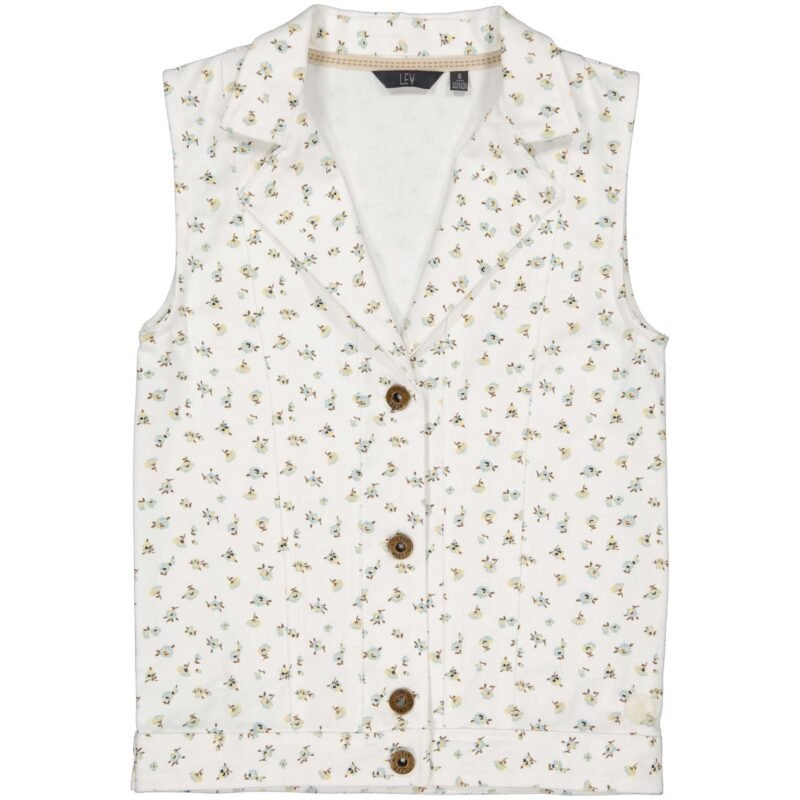 LEVV Meisjes gilet - Dora - AOP Off wit bloemen LEVV Meisjes gilet - Dora - AOP Off wit bloemen100%katoen
