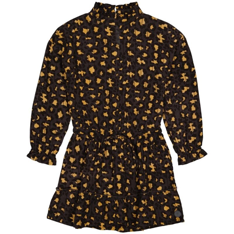LEVV Meisjes jurk - Aimee - AOP grijs luipaard LEVV Meisjes jurk - Aimee - AOP grijs luipaard100% Viscose