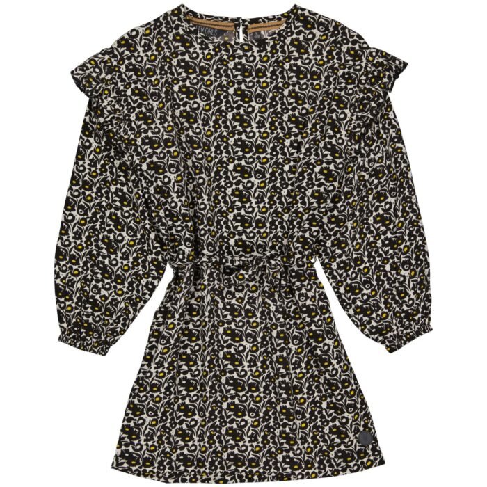 LEVV Meisjes jurk - Alea - AOP grijs bloemen LEVV Meisjes jurk - Alea - AOP grijs bloemen100% Viscose