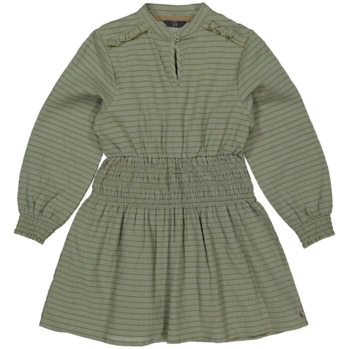 LEVV Meisjes jurk - Fabia - Olijf groen LEVV Meisjes jurk - Fabia - Olijf groenMateriaal - 97% Cotton / 3% Elasthan