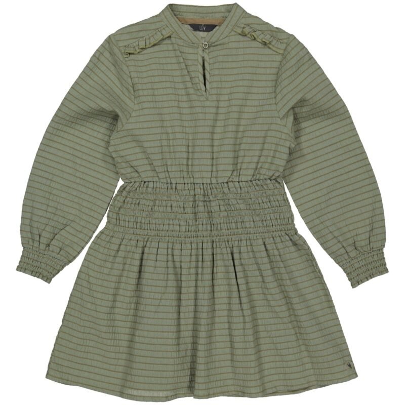 LEVV Meisjes jurk - Fabia - Olijf groen LEVV Meisjes jurk - Fabia - Olijf groenMateriaal - 97% Cotton / 3% Elasthan