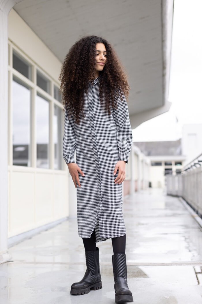 LEVV Meisjes jurk - Regina - Zwart wit geruit LEVV Meisjes jurk - Regina - Zwart wit geruit95% Polyester 5% Elasthan