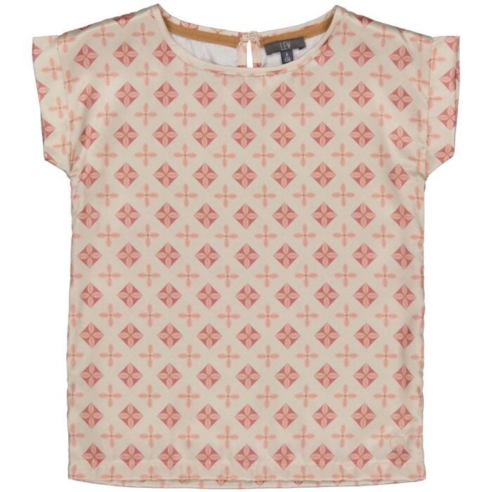 LEVV Meisjes t-shirt - Defne - AOP Creme geomatric LEVV Meisjes t-shirt - Defne - AOP Creme geomatric97%polyester/3%elastaan
